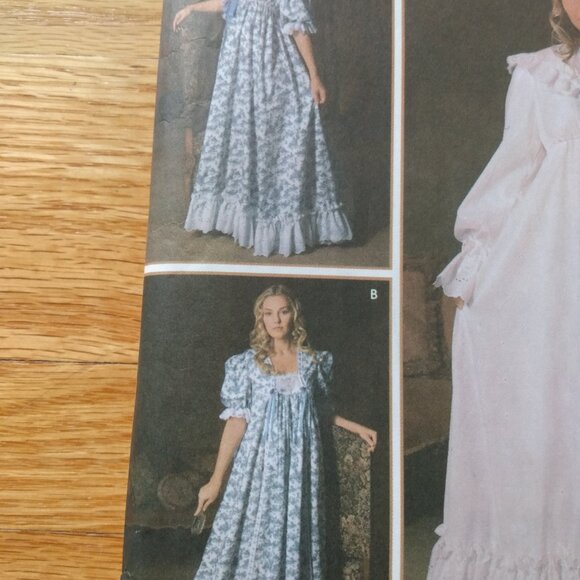 Vintage Victorian Style Nightgown Robe Sewing Pattern XS-M Simplicity 5188 UNCUT - Picture 5 of 11